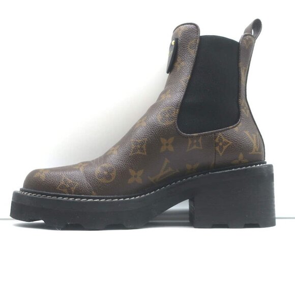 Louis Vuitton LV Beaubourg Ankle Boots Brown Monogram Canvas Size 38 - Picture 7 of 14